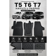 Black Gold Volkswagen Transporter T5 T6 T7 Havuzlu Oto Paspas 3 Parça Araca Özel Siyah Kaymaz Su Geçirmez
