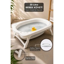 Katlanır Bebek Küveti - Akordiyon Çocuk Banyo Küveti Gri