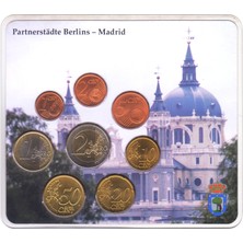 Banknoting Almanya Euro Tam Set 2002 A. Berlin Kardeş Şehri Madrid. Özel Kartında Çil.