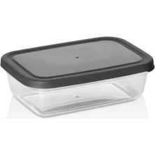 Asude ASD034 Maya Dikdörtgen Saklama Kabı 900ML Gri