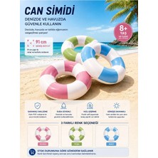 Premini Renkli Çizgili 91 cm Şişme Deniz Simidi, Eğlence Için Mükemmel Seçenek