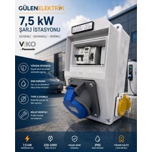 Viko Sigortalı 7.5 Kw Elektrikli Araç Şarj Istasyonu Type 2 Ev Charger 32A IP65Monofaze