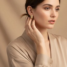 Xuping Jewelry Stil Incisi/xupıng Jewelry Tırtıklı Zirkon Taşlı Küpe
