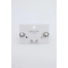 Öfi Çoklu Set Küpe - Gümüş