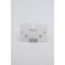 Öfi Çoklu Set Küpe - Gümüş