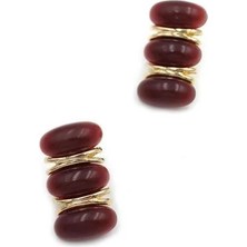 Öfi Boncuk Vintage Küpe - Kırmızı