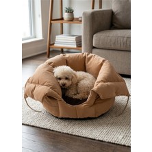 Reyo Max Design Maxie Dream Pouch Kedi Yuvası ve Köpek Yatağı Latte – Yumuşak, Konforlu Peluş Kedi Evi ve Evcil Hayvan Yatağı
