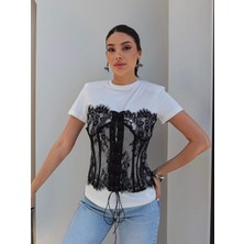 Esra Helvacı Korse Garnili Tshirt