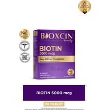 Bioxcin Biotin 5000 mcg 30 Tablet Türkiye Menşeli Saç, Cilt ve Tırnak Sağlığı İçin Destekleyici