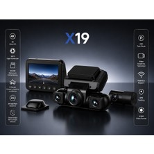 Nivego Nvg X19 4K Araç Içi Araç Kamerası 4 Kameralı Gps Wifi G-Sensör 24 Saat Park Modu 512GB Destekli Gece Görüşlü Dash Cam