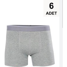 Erka 6'lı Erkek Boxer Seti - Nefes Alan Pamuklu Kumaş - Siyah/gri Paket