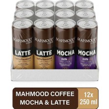 Mahmood Coffee Mocha ve Latte 250 ml Soğuk Kahve Seti - 12 Adet (6 Mocha + 6 Latte)