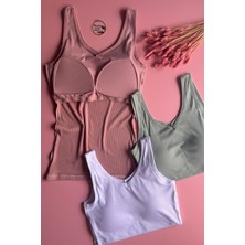 Elosia Chic Drape | 3 Adet V Yaka Pedli No Bra Kolsuz Modal Kumaş Atlet Seti
