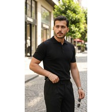 Etiler Collection Erkek Düğme Yakalı Kısa Kollu Pamuk Triko Tişört