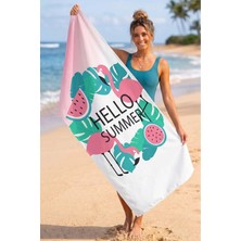 Vevien Home Hello Summer Dijital Baskılı 75 x 150 cm Plaj Havlusu