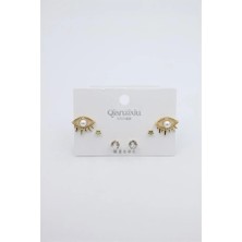 Öfi Çoklu Set Küpe - Altın