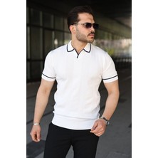 Etiler Collection Erkek Dokulu Desen Yakalı Kısa Kollu Tişört