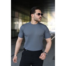 Etiler Collection Erkek Fitilli Bisiklet Yaka Kısa Kollu Tişört
