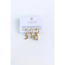Öfi 3'lü Xuping Küpe - Altın