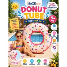 Premini Renkli Donut Tasarımlı Büyük Boy Şişme Deniz ve Havuz Simidi, 107 cm
