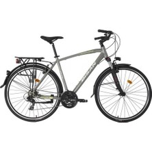 Bisan Trx 8100 Cıty Erkek Şehir Bisikleti 56CM V 28 Jant 21 Vites Açık Metalik Gri Yeşil Beyaz