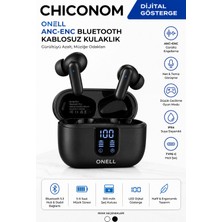 Chiconom Onell Anc-Enc Bluetooth Kulaklık Tws Kablosuz Kulak Içi Kulaklık LED Ekranlı Şarj Kutulu