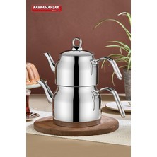 Kahramanlar Lina Orta Boy 4 Parça Çelik Çaydanlık Takımı