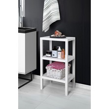 Alvera Collection 3 Katlı Beyaz Raf Kitaplık & Banyo Düzenleyicisi 73,5 cm