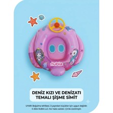 Premini Renkli Kız Desenli Deniz ve Havuz Simidi, Ayak Geçmeli, 1-4 Yaş Uygun