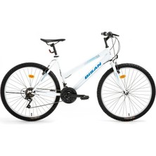 Bisan Dıscover Kadın Dağ Bisikleti 42CM V 26 Jant 21 Vites Metalik Beyaz Mavi