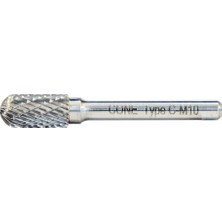 Cone C Tipi Silindirik Oval Başlı Karbür Kalıpçı Frezesi 8mm CNFC08