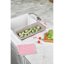 Alvera Collection Lavoba Içi Sürgülü Açılır Kapanır Sebze Meyve Süzgeci Vizon (Açık 38,5 cm Kapalı 34,50 cm )