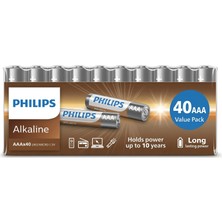 Philips Alkalin Aaa Ince Kalem Pil 1.5V - LR03A40F/10 - 40'lı Paket