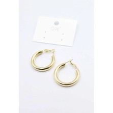 Öfi Metal Halka Küpe 2,5cm - Altın