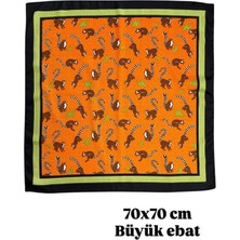 Öfi Desenli Fular 70X70 - Çok Renkli