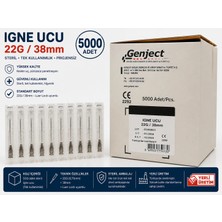 Genject - Enjektör Iğne Ucu 38MM Siyah 22G - 5000 Adet