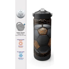 Coral High Futbol Desenli Katlanır Ağızlıklı Çelik Termos 650 ml 38317
