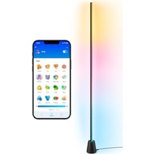 Die Grup Wiz Gradient Zemin Lambası - Siyah 140 cm Rgbıc Aynı Anda Birden Fazla Renk Gösterir, Ince Tasarım, Wi-Fi ile Bağlanır, Ses/uygulama Kontrolü, Google Home, Alexa ve Homekit ile Çalışır