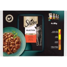 Die Grup Sheba Yetişkin Etli Çeşitler 4'lü Paket Yaş Mama 340 G
