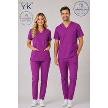 Simirna Üniforma Premium Likralı Logosuz Scrubs Takım Doktor Hemşire Üniforması Sağlık Bakanlığı Uyumlu