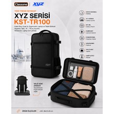 Classone Xyz Serisi KST-TR100 Kabin Boy ,uçak Içi , Ergonomik, Laptop ve Tablet Bölmeli, Seyahat, Valiz, 15 -18 Inch Uyumlu Sırt Çantası