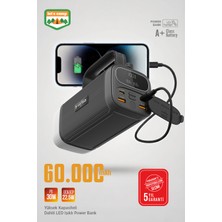 Kensa 60.000 Mah Hızlı Kamp Outdoor 30W 22.5W Qc Dijital Göstergeli LED Fenerli Taşınabilir Şarj Cihazı