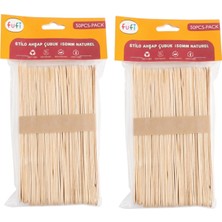Fufi Ahşap Dil Çubuğu Naturel ( 2 Pakette 100 Adet )