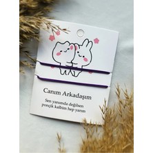 Atölye Merdiven Canım Arkadaşım 2li Mor Arkadaşlık Bilekliğimi Bff Bileklik