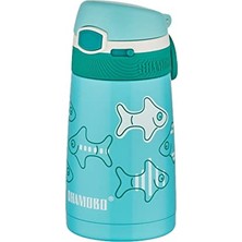 Die Grup Fiftyfifty Çocuk 350 ml Pipetli Paslanmaz Çelik Termos Bpa Içermez 7 Renk (Açık Yeşil)