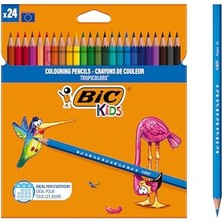 Die Grup Bıc Kids Tropicolors Kuru Boya Kalemi 24 Renk, Kıymık Oluşturmaz, Ağaç Kesilmeden Üretilmiştir, Çiğnemeye Dayanıklı