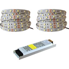 Die Grup 10 Metre Şerit LED Günışığı Renk + 12V 10 Amper 120 Watt LED Trafo - 3 Dirençli Double Pcb - Oturma Odası, Yatak Odası ve Mutfak Için Gizli Aydınlatma          [enerji Sınıfı F]