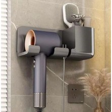 Die Grup Busstier Saç Kurutma Makinesi Tutucu Banyo Organizeri: Duvara Monte Edilebilir, Pratik Depolama Çözümü (Antrasit)
