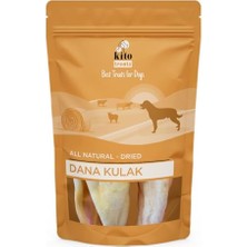 Die Grup Kito Kurutulmuş Dana Kulak Çiğnemelik Köpek Ödül MAMASI%100 Doğal, Glutensiz, Organik 100 gr (Dog Treat)