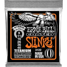 Die Grup Ernie Ball Hybrid Slinky Kaplamalı Titanyum Rps Elektro Gitar Telleri, Ölçü 9-46